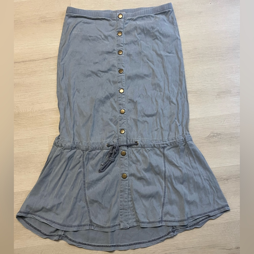 XCVI Blue Gray Midi Bubble Skirt